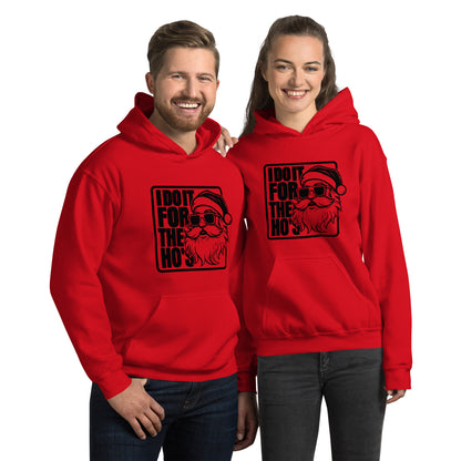 Funny Christmas Tee - Santa says I Do It for the Ho's Hoodie - Color: Red