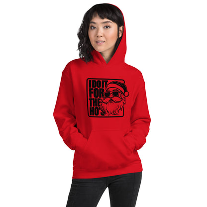 Funny Christmas Tee - Santa says I Do It for the Ho's Hoodie - Color: Red