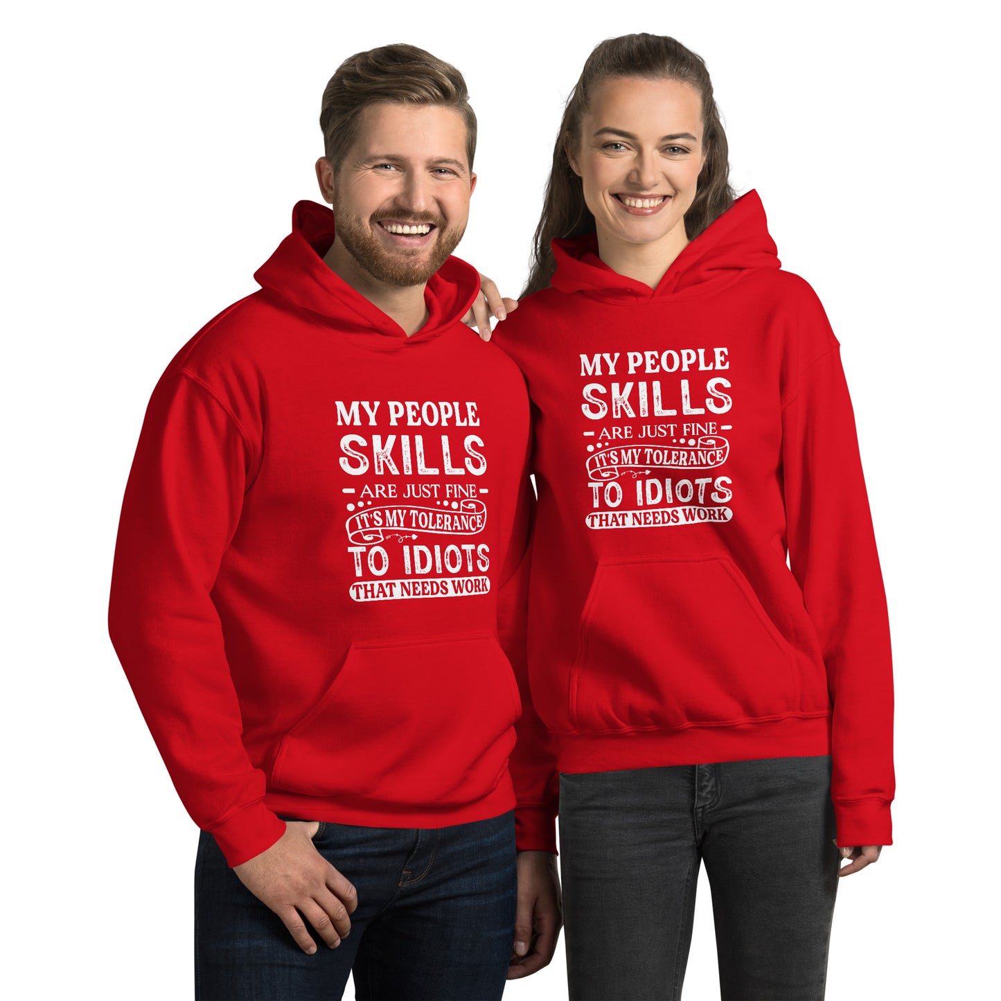 My People Skills Are Just Fine, It's My Tolerance To Idiots That Needs Work Hoodie - Color: Red