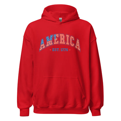 America 1776 Hoodie - Color: Red