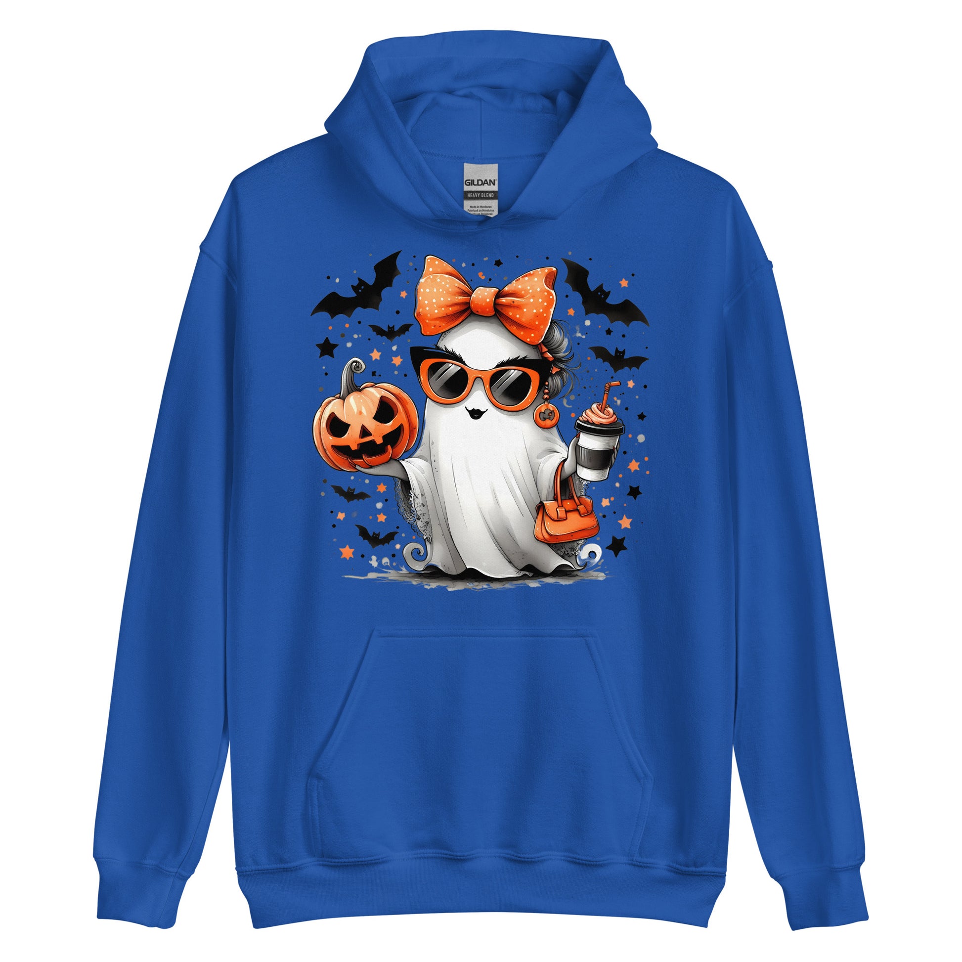 Cute Halloween Mom Ghost Hoodie Color: Royal