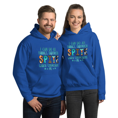 I Can Do All Things Through Spite Which Strengthens Me Hoodie Color: Royal