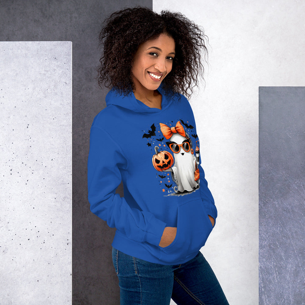 Cute Halloween Mom Ghost Hoodie Color: Red