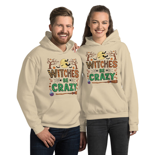 Witches Be Crazy Hoodie (Halloween Witch) - Color: Sand