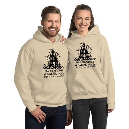 Sanderson Bed & Breakfast Salem MA (Halloween) Hoodie - Color: Sand