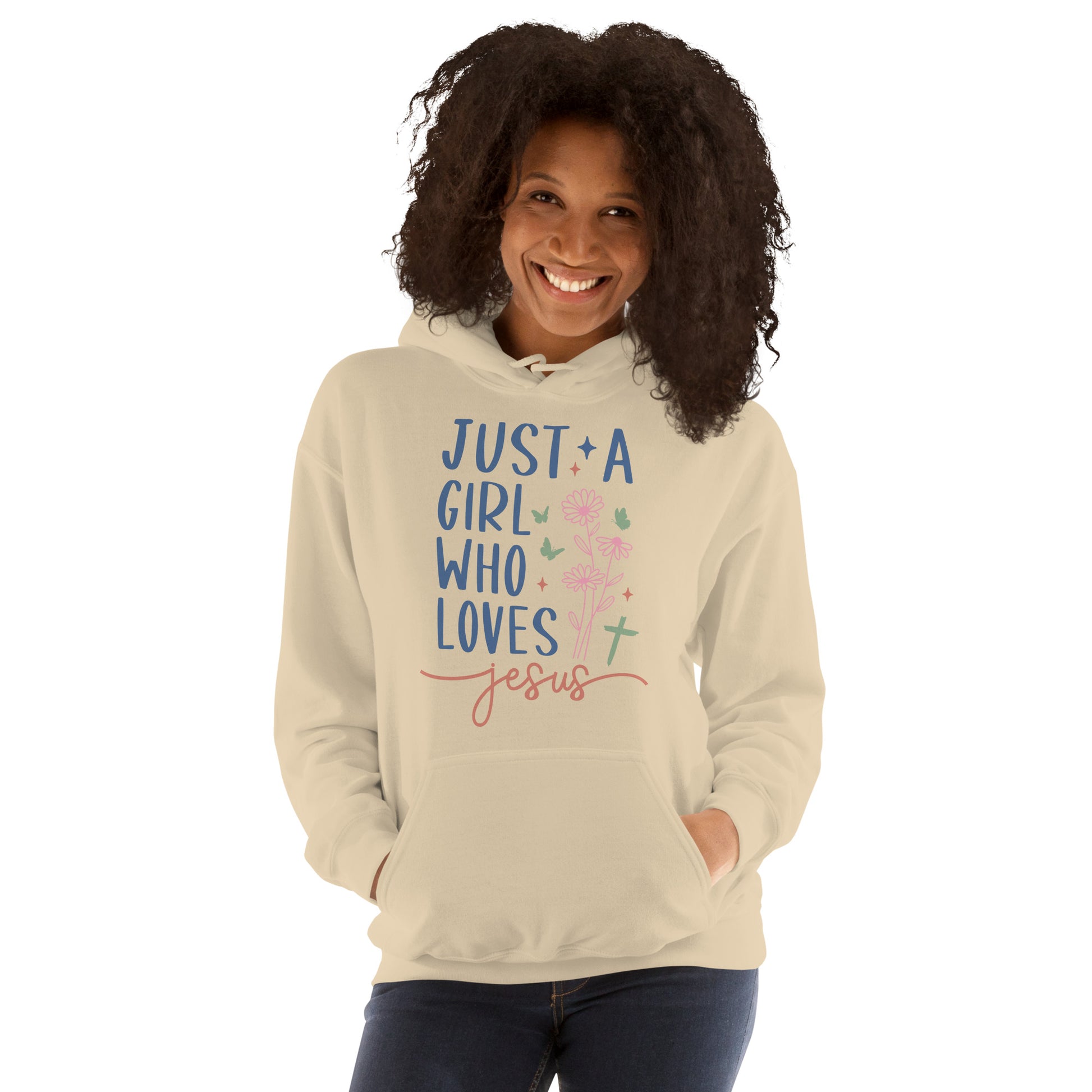 Just A Girl Who Loves Jesus Hoodie - Color: Black