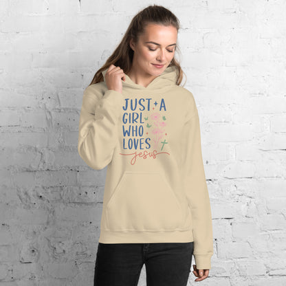 Just A Girl Who Loves Jesus Hoodie - Color: Sand