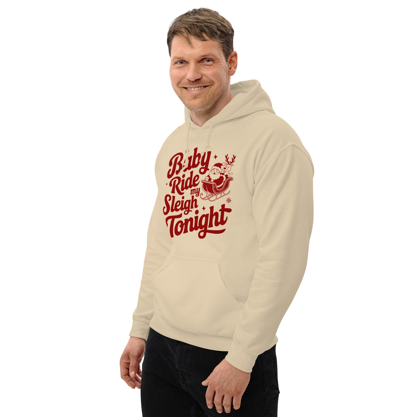 Baby Ride My Sleigh Tonight (Naughty Santa) Hoodie - Color: Irish Green