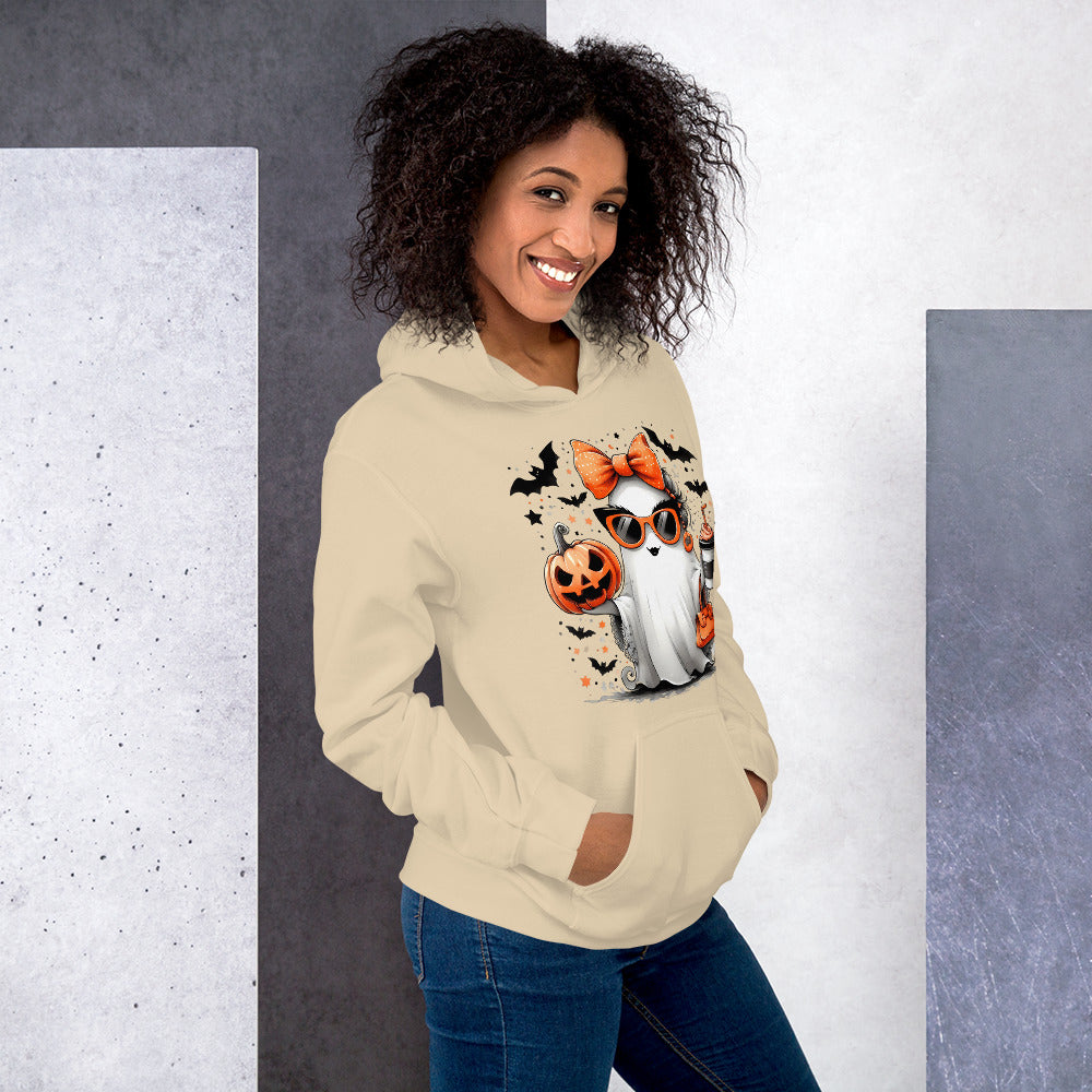 Cute Halloween Mom Ghost Hoodie Color: Red