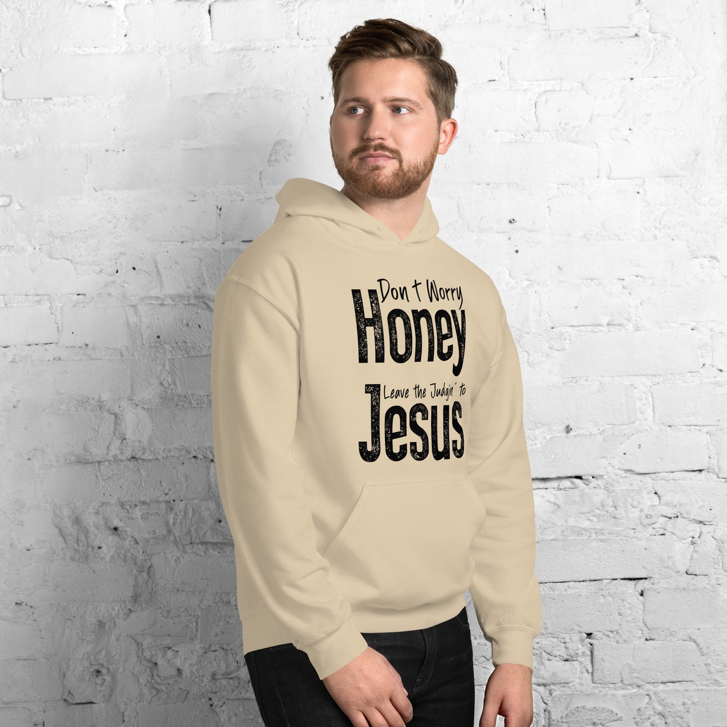 Don't Worry Honey Leave the Judgin' to Jesus Hoodie - Color: Red