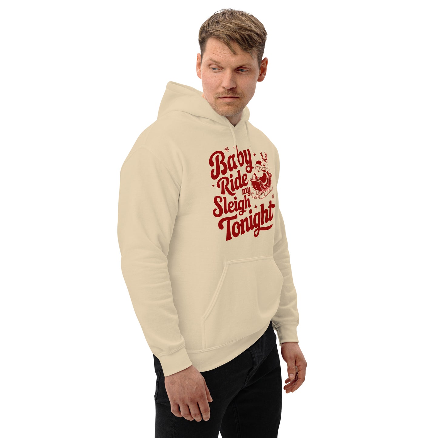 Baby Ride My Sleigh Tonight (Naughty Santa) Hoodie - Color: Irish Green