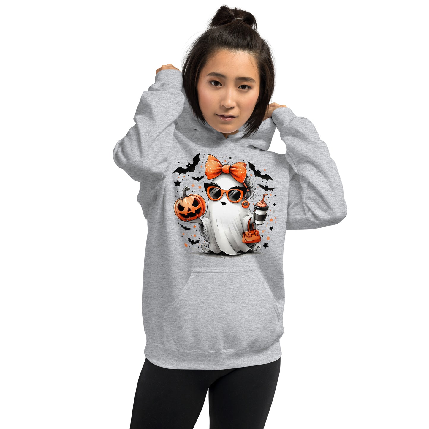 Cute Halloween Mom Ghost Hoodie Color: Red