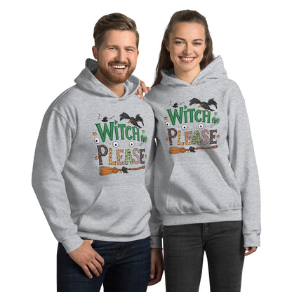 Witch Please Hoodie (Halloween Witch) - Color: Sport Grey