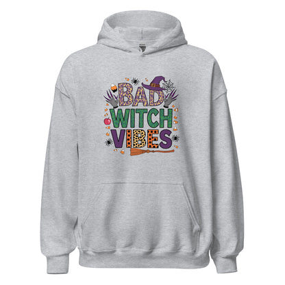 Bad Witch Vibes Hoodie (Halloween Witch) Color: Sport Grey