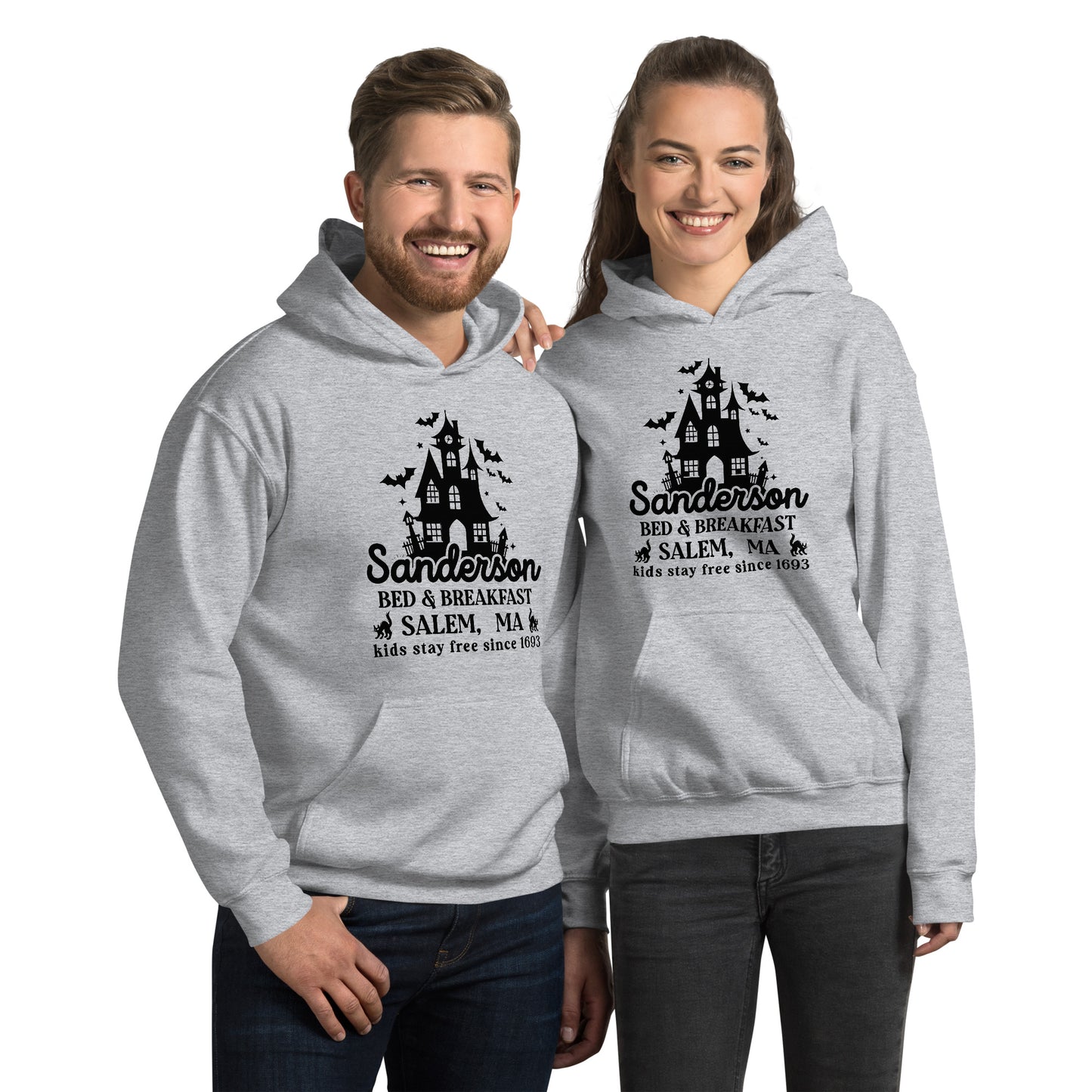 Sanderson Bed & Breakfast Salem MA (Halloween) Hoodie - Color: Sport Grey