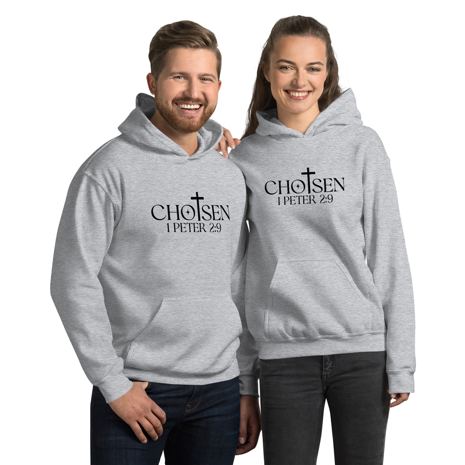 Chosen 1 Peter 2:9 Hoodie - Color: Sport Grey