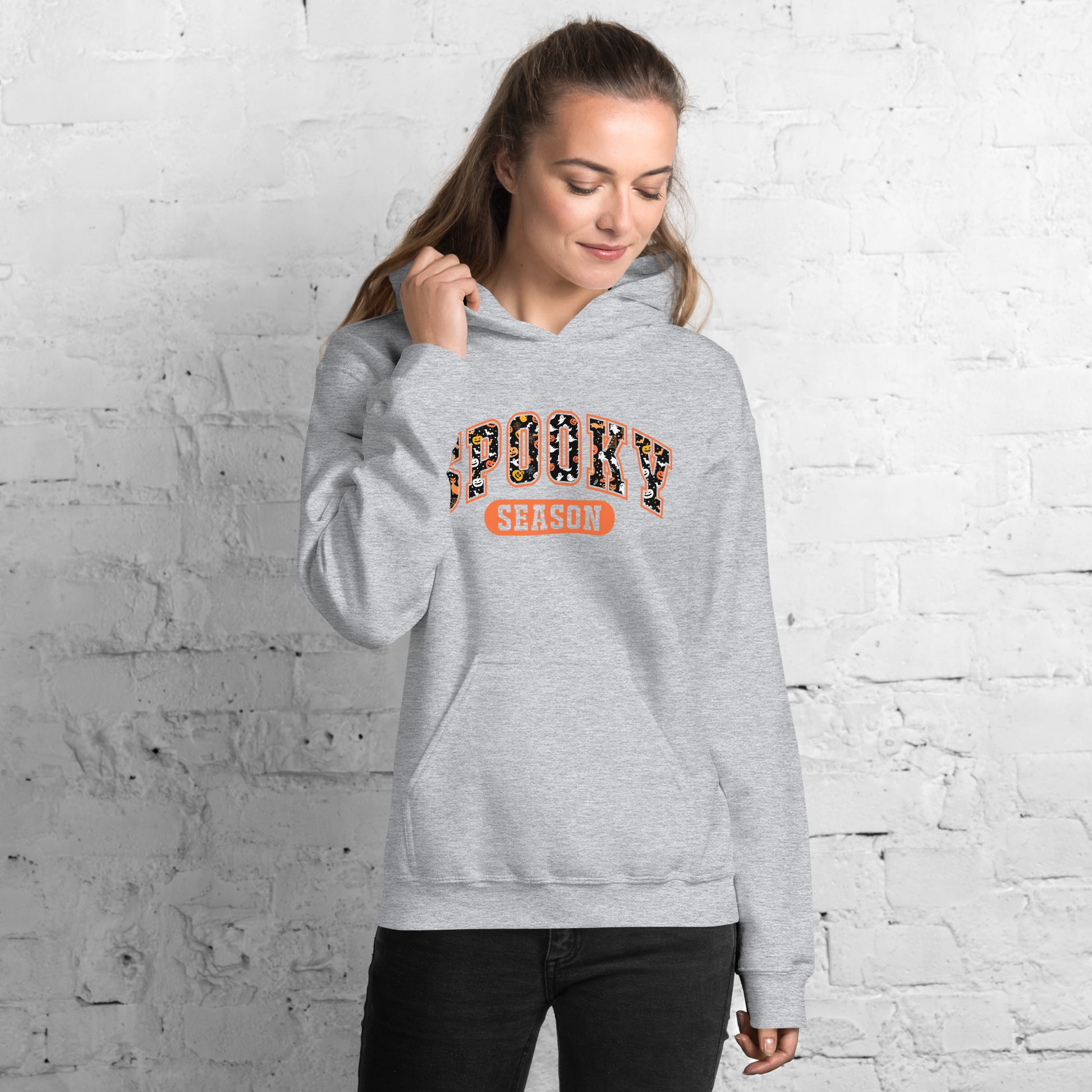 Spooky Season Hoodie (Halloween Theme) - Color: Sport Grey