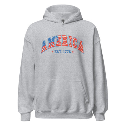 America 1776 Hoodie - Color: Sport Grey