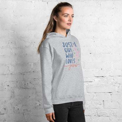 Just A Girl Who Loves Jesus Hoodie - Color: Black