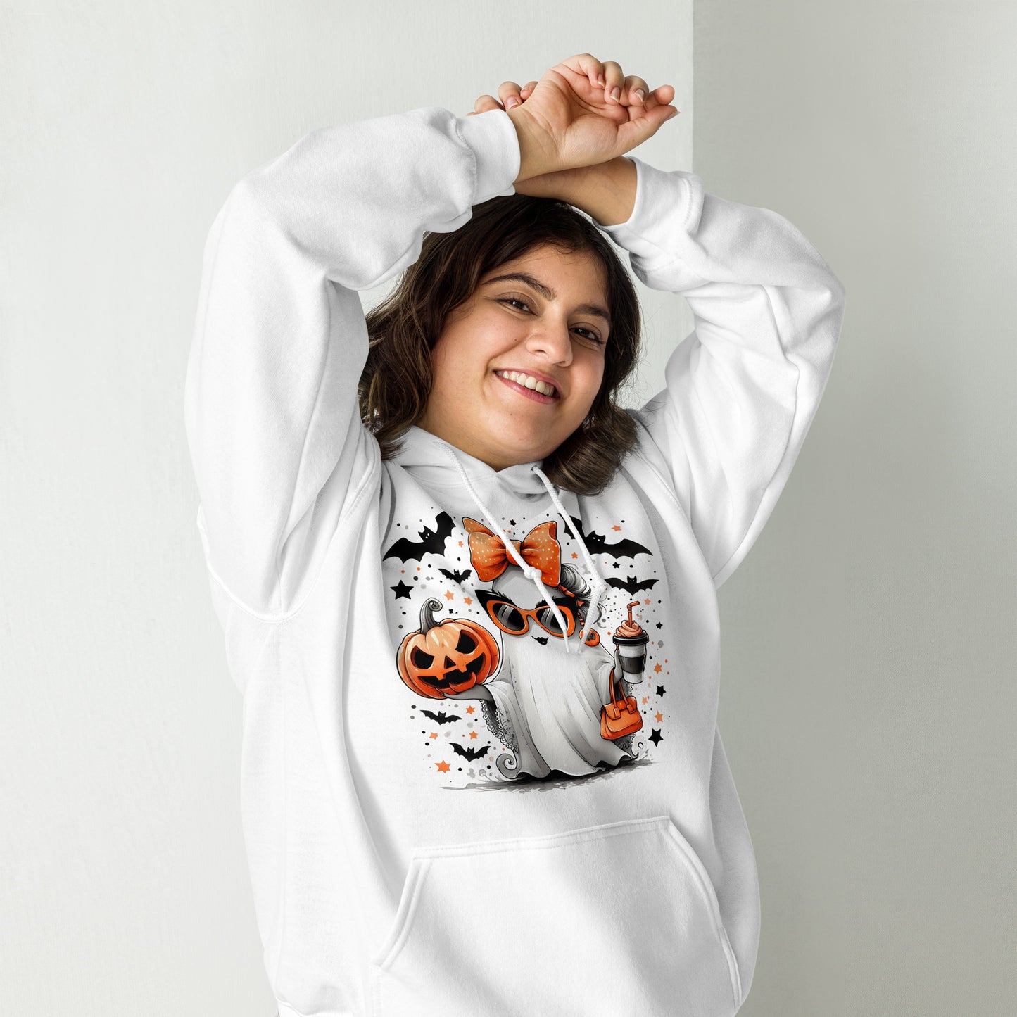 Cute Halloween Mom Ghost Hoodie Color: Red