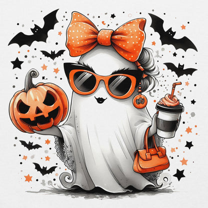 Cute Halloween Mom Ghost Hoodie Color: Red