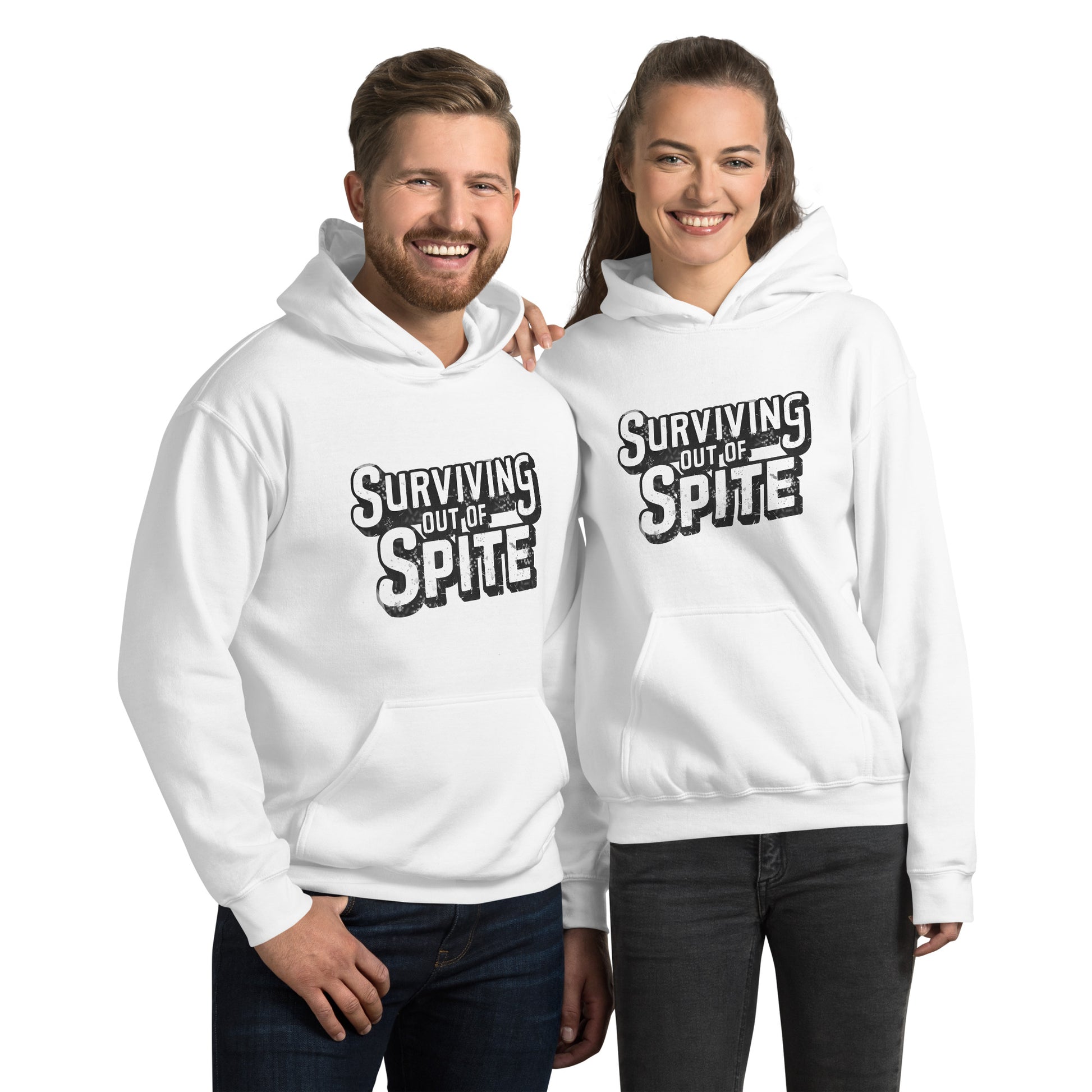 Surviving Out Of Spite Hoodie Color: White