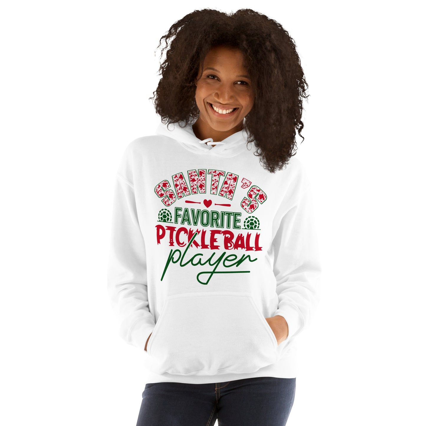 Santa's Favorite Pickleball Player Hoodie - Color: Light Blue