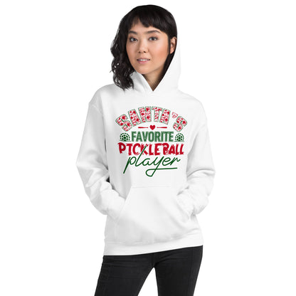 Santa's Favorite Pickleball Player Hoodie - Color: Light Blue