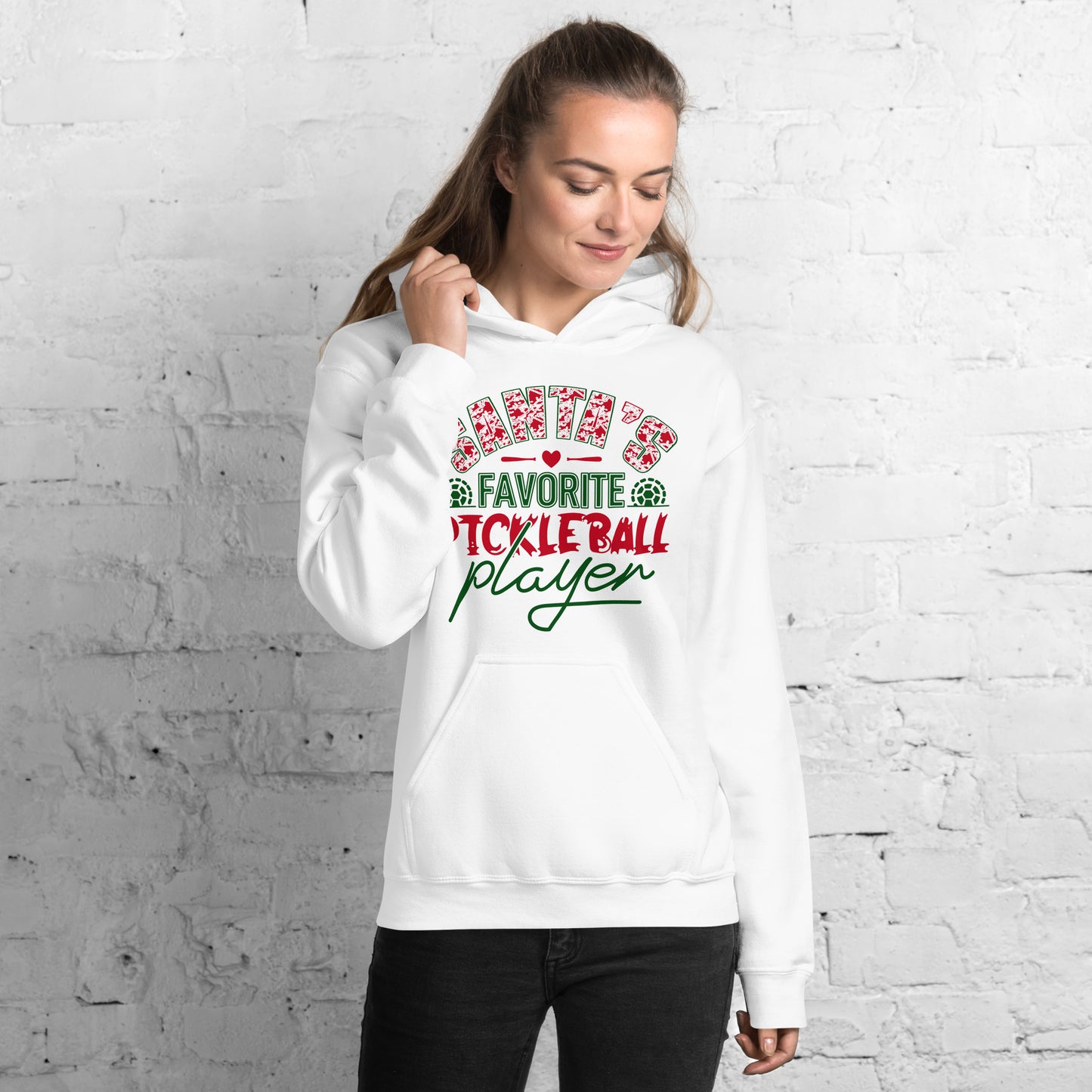 Santa's Favorite Pickleball Player Hoodie - Color: Light Blue