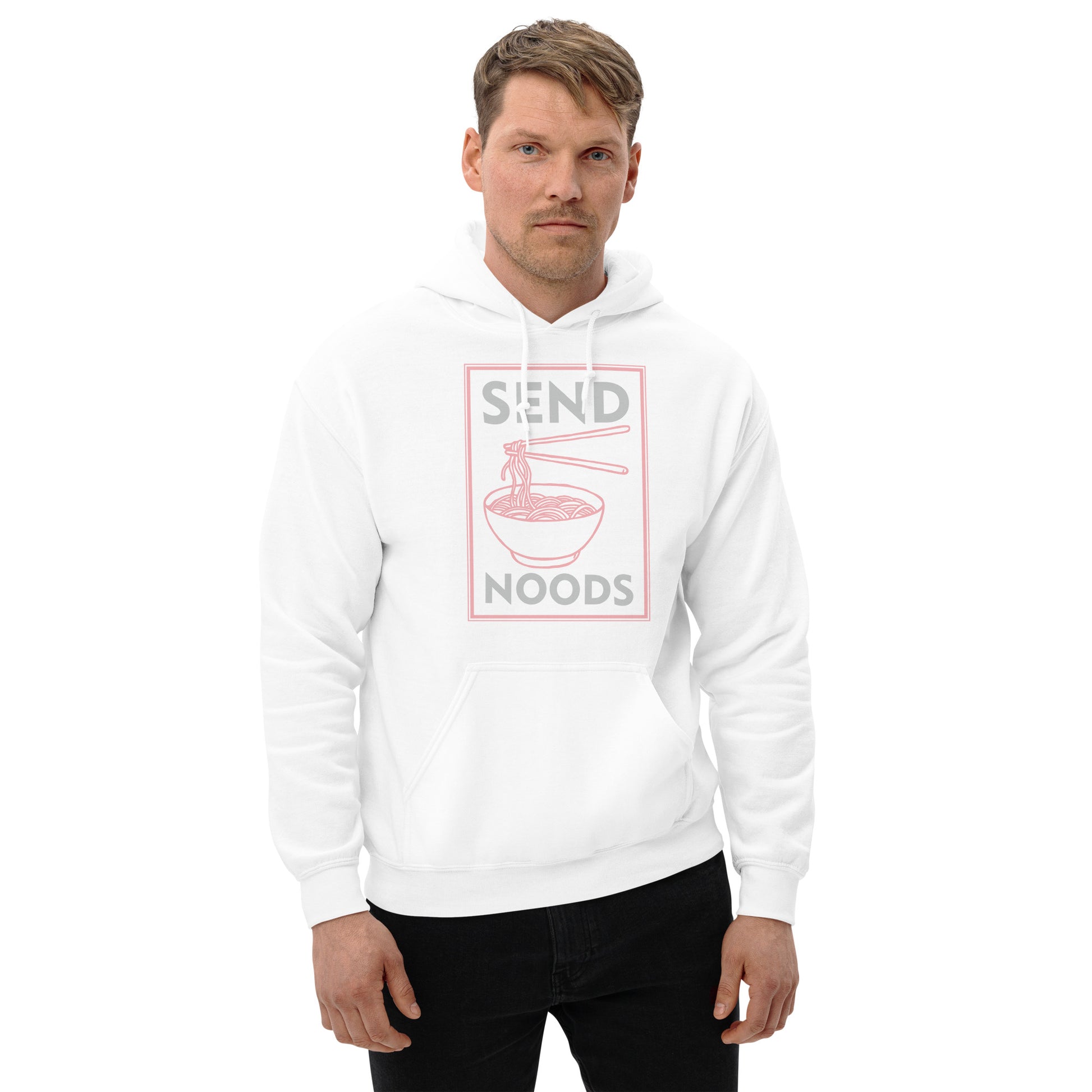 Send Noods Hoodie (Funny Noodle Humor) - Color: White