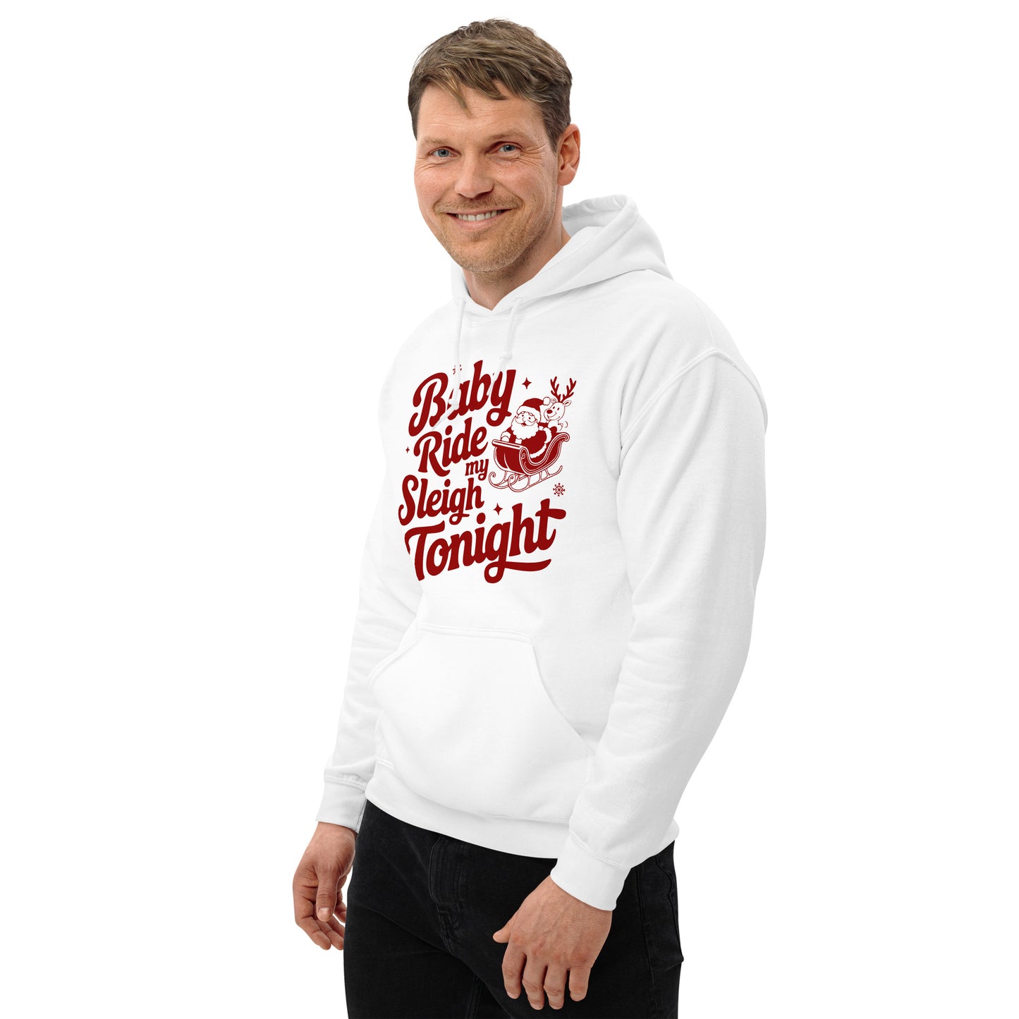 Baby Ride My Sleigh Tonight (Naughty Santa) Hoodie - Color: Irish Green