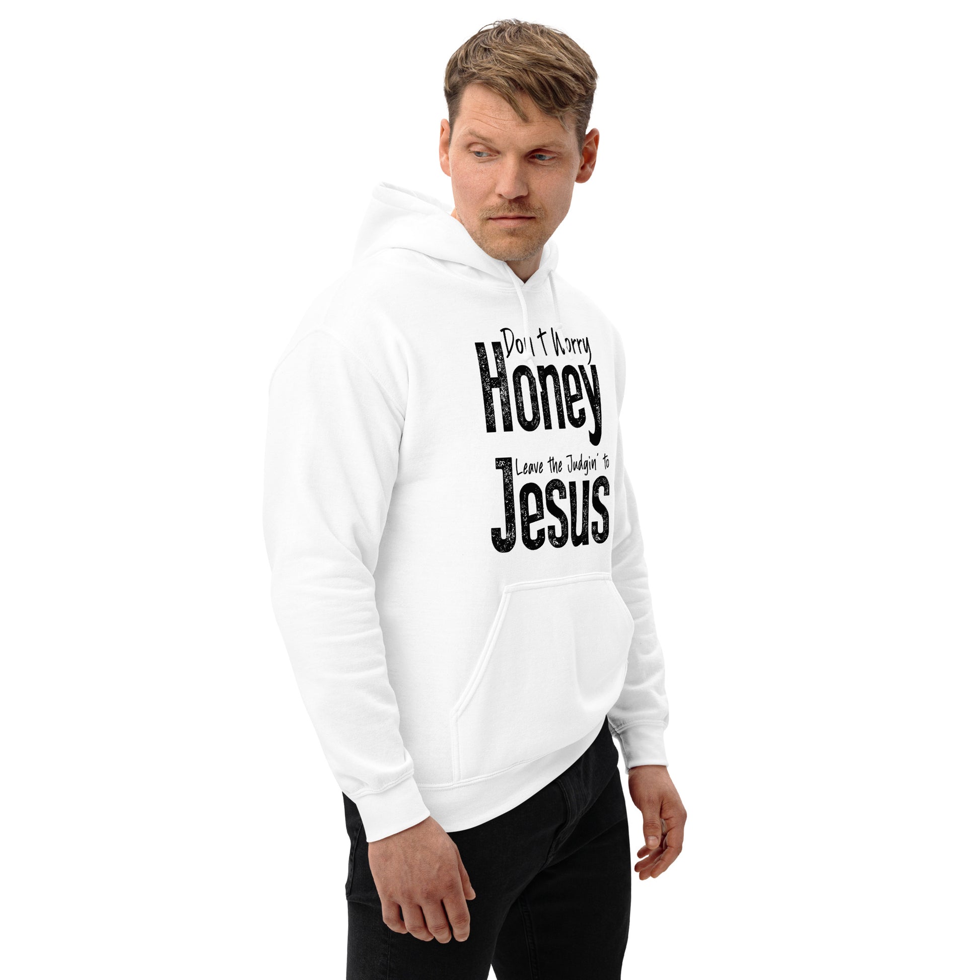 Don't Worry Honey Leave the Judgin' to Jesus Hoodie - Color: Red