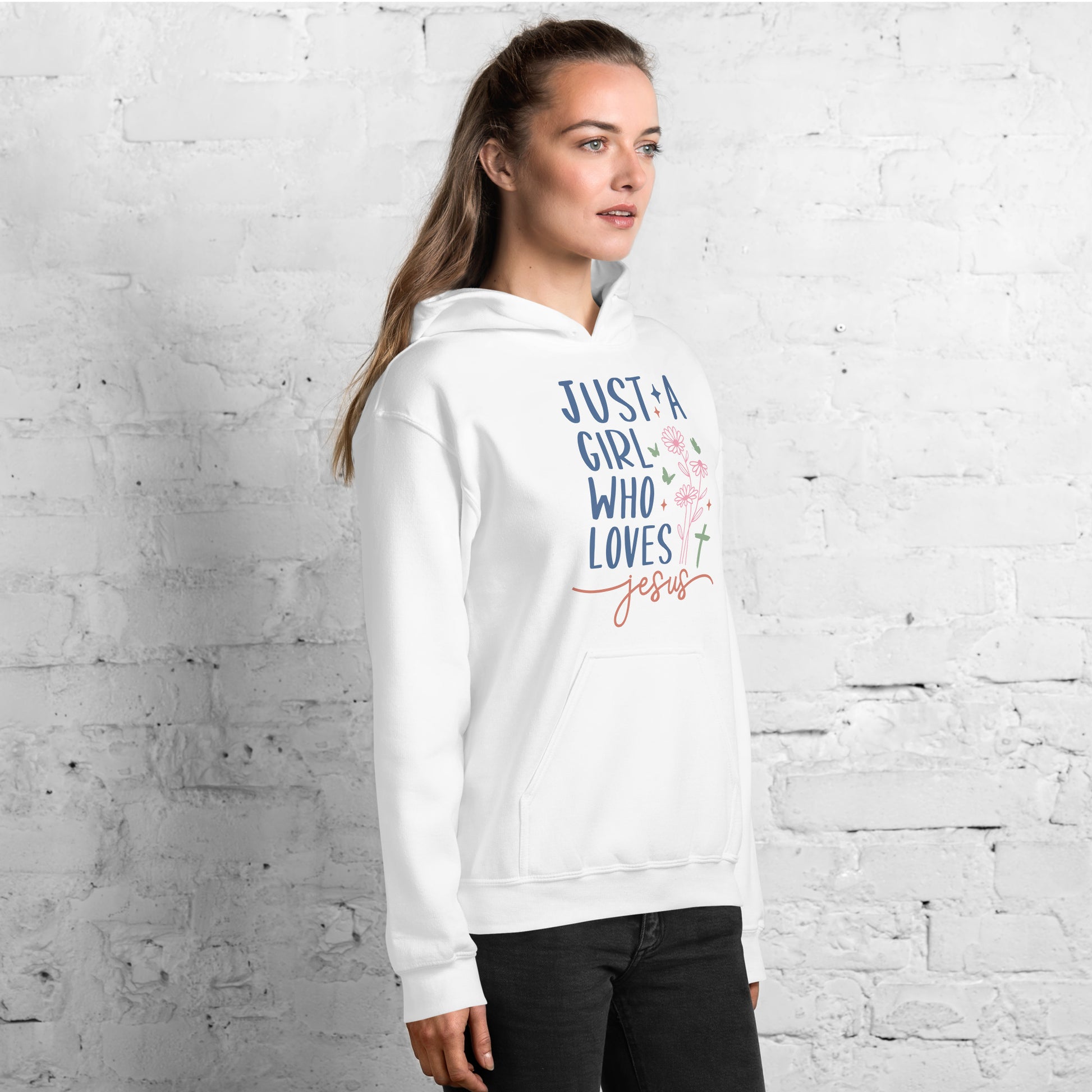 Just A Girl Who Loves Jesus Hoodie - Color: Black