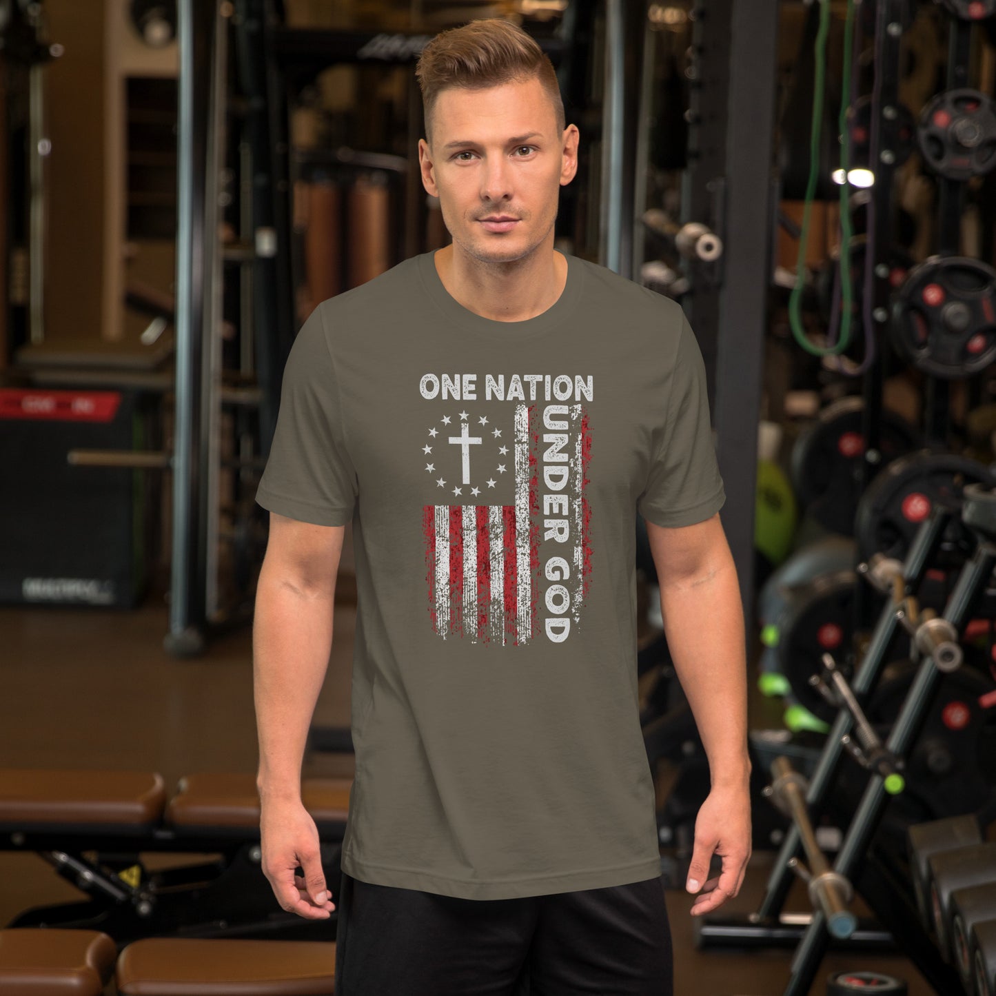 One Nation Under God T-Shirt (God and Country) - Color: Black Heather