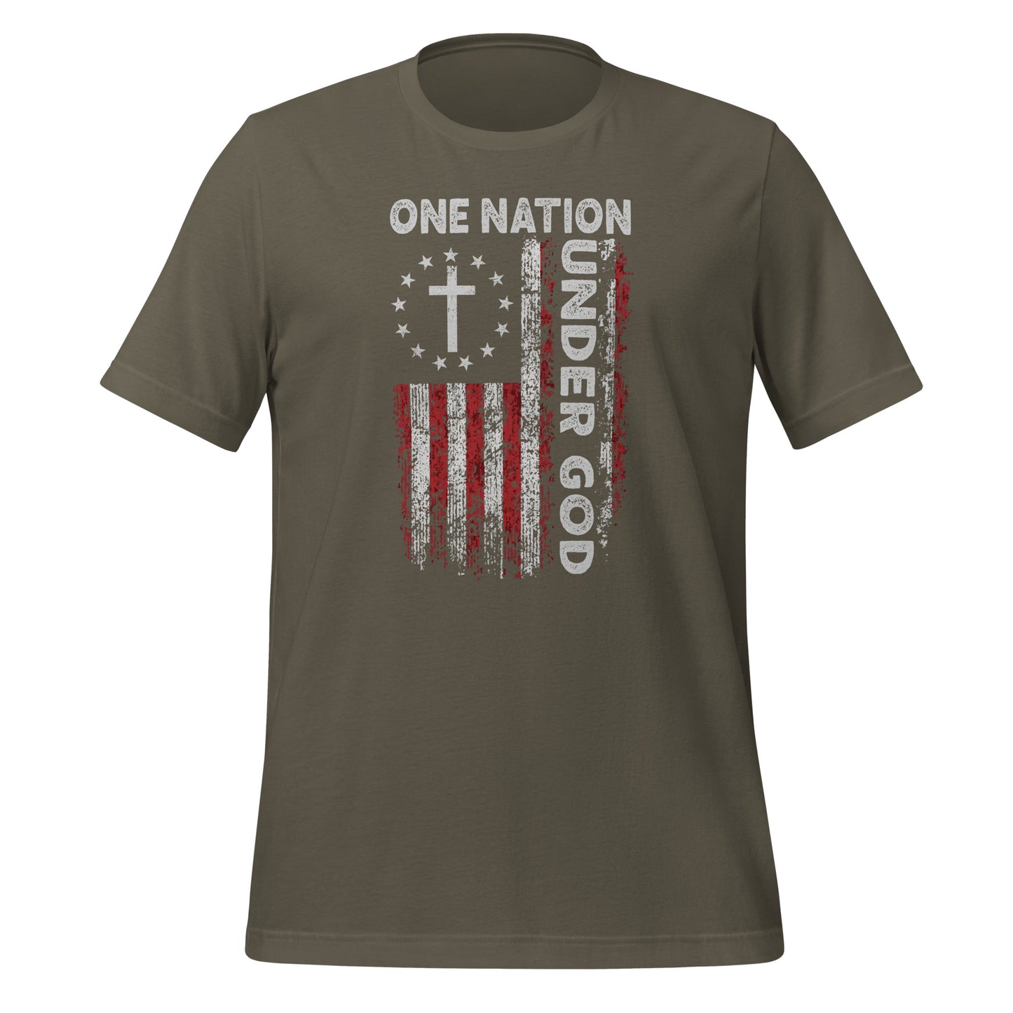 One Nation Under God T-Shirt (God and Country) - Color: Army