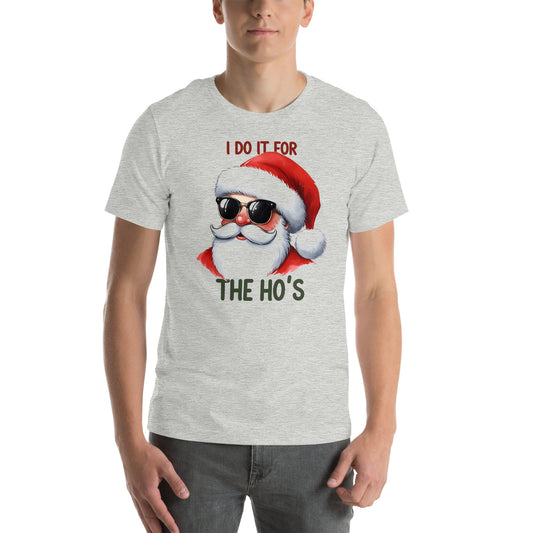 I Do It for the Ho's T-Shirt (Christmas Santa) - Color: Athletic Heather