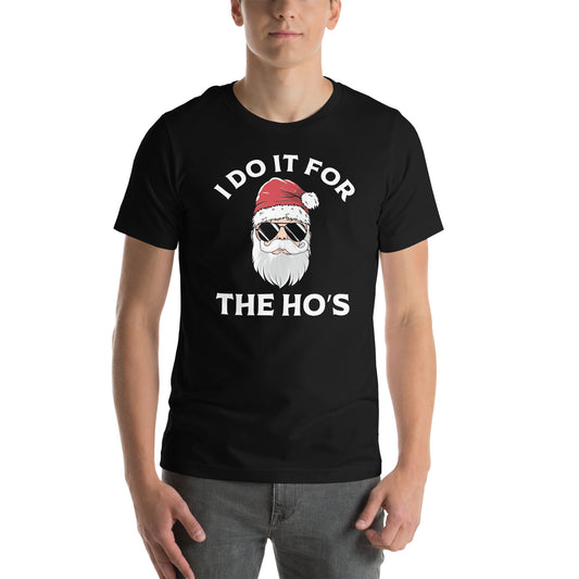 Christmas Santa Says I Do It for the Ho's T-Shirt - Color: Black