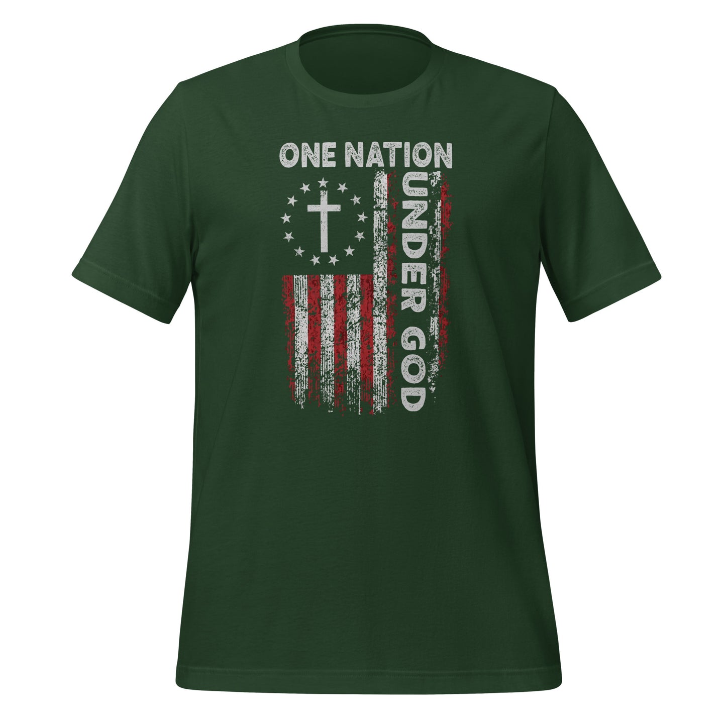 One Nation Under God T-Shirt (God and Country) - Color: Forest