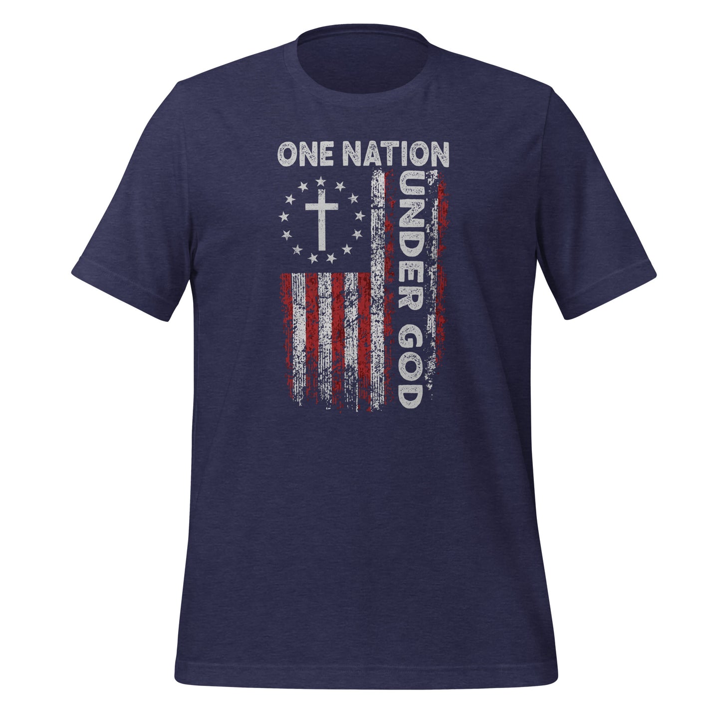 One Nation Under God T-Shirt (God and Country) - Color: Heather Midnight Navy