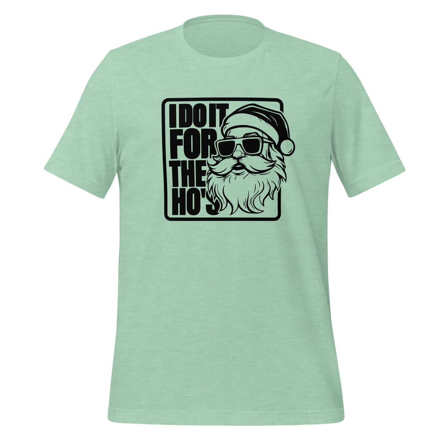 Funny Christmas Tee - Santa says I Do It for the Ho's T-Shirt - Color: Heather Prism Mint