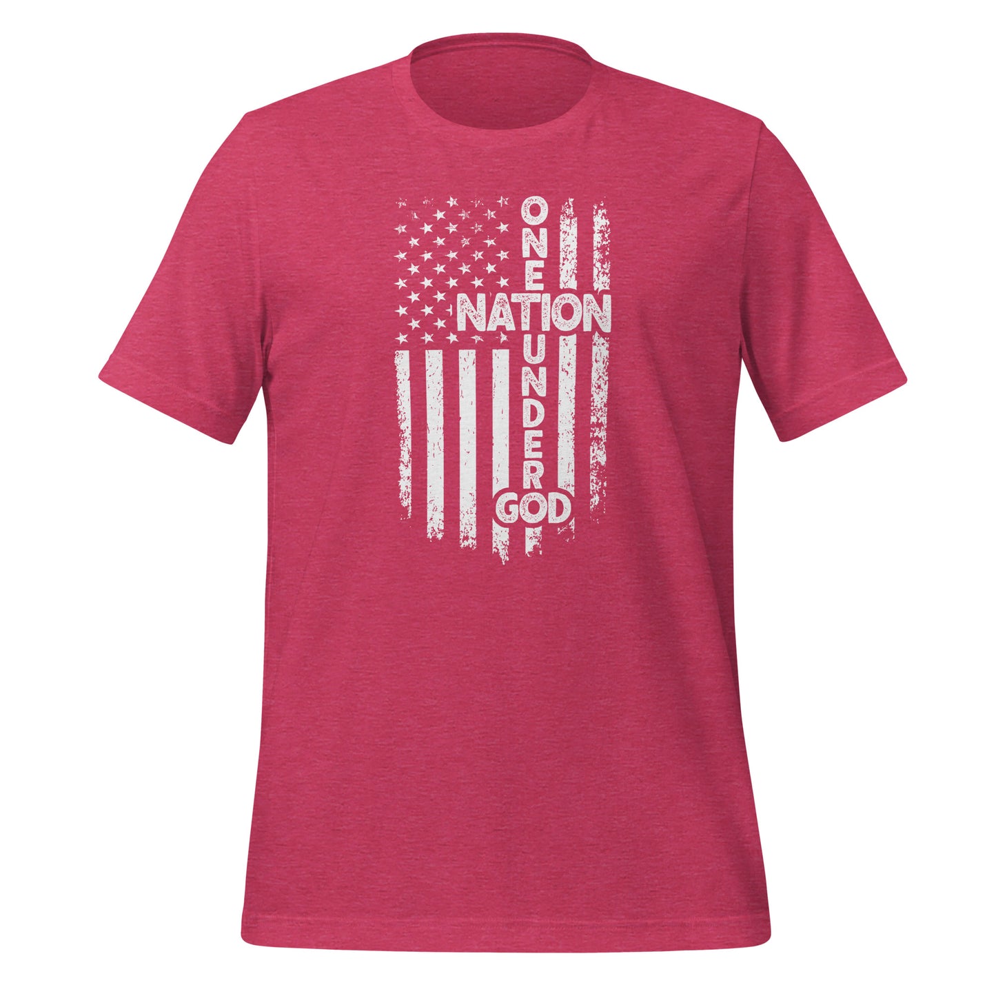 One Nation Under God T-Shirt - Color: Heather Raspberry