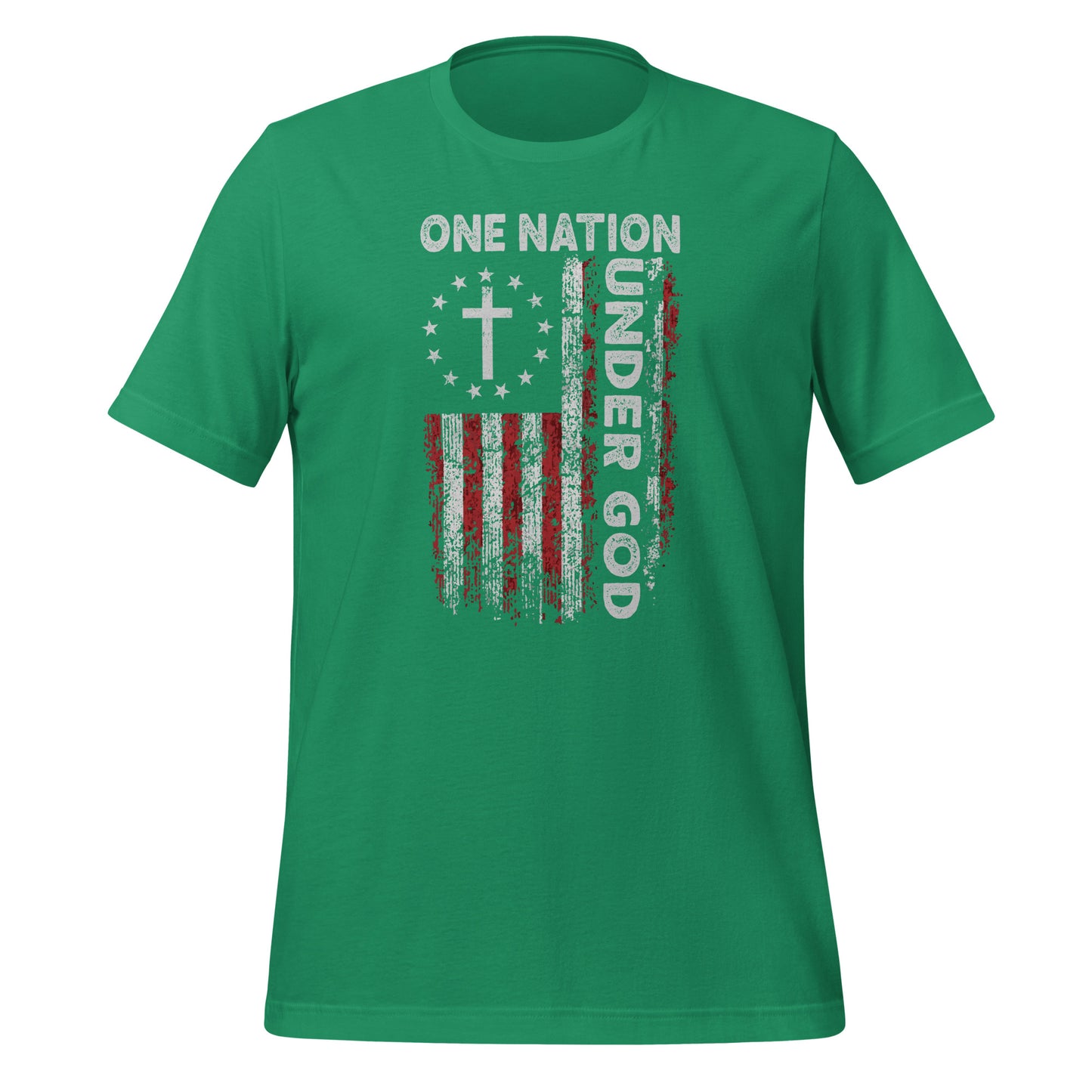 One Nation Under God T-Shirt (God and Country) - Color: Kelly