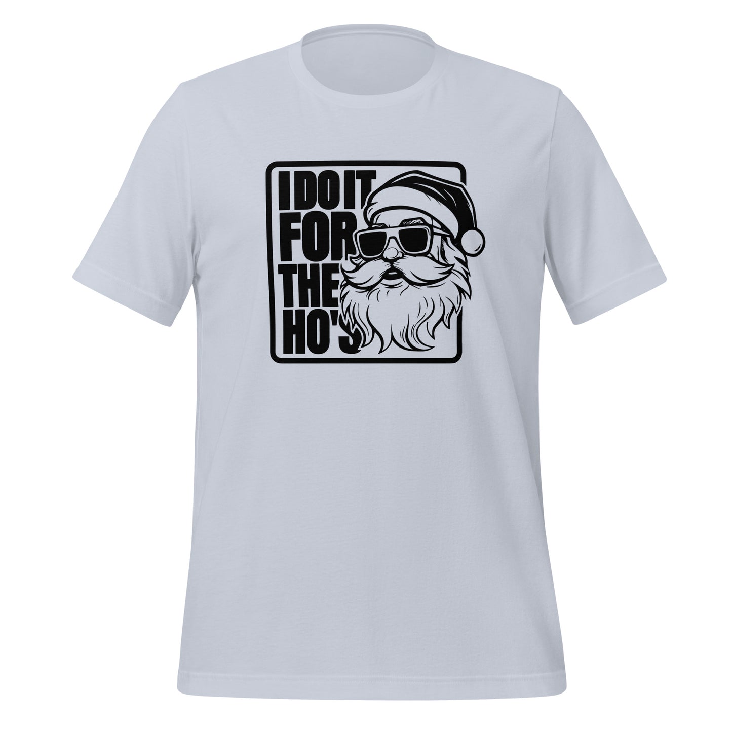 Funny Christmas Tee - Santa says I Do It for the Ho's T-Shirt - Color: Light Blue