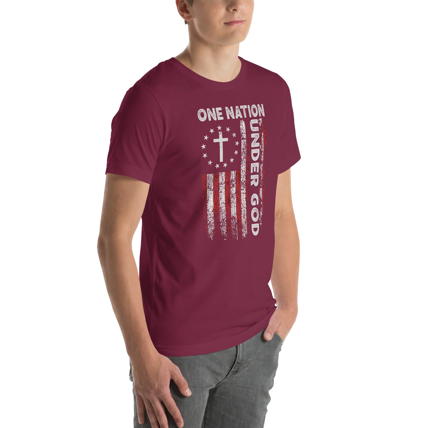 One Nation Under God T-Shirt (God and Country) - Color: Black Heather