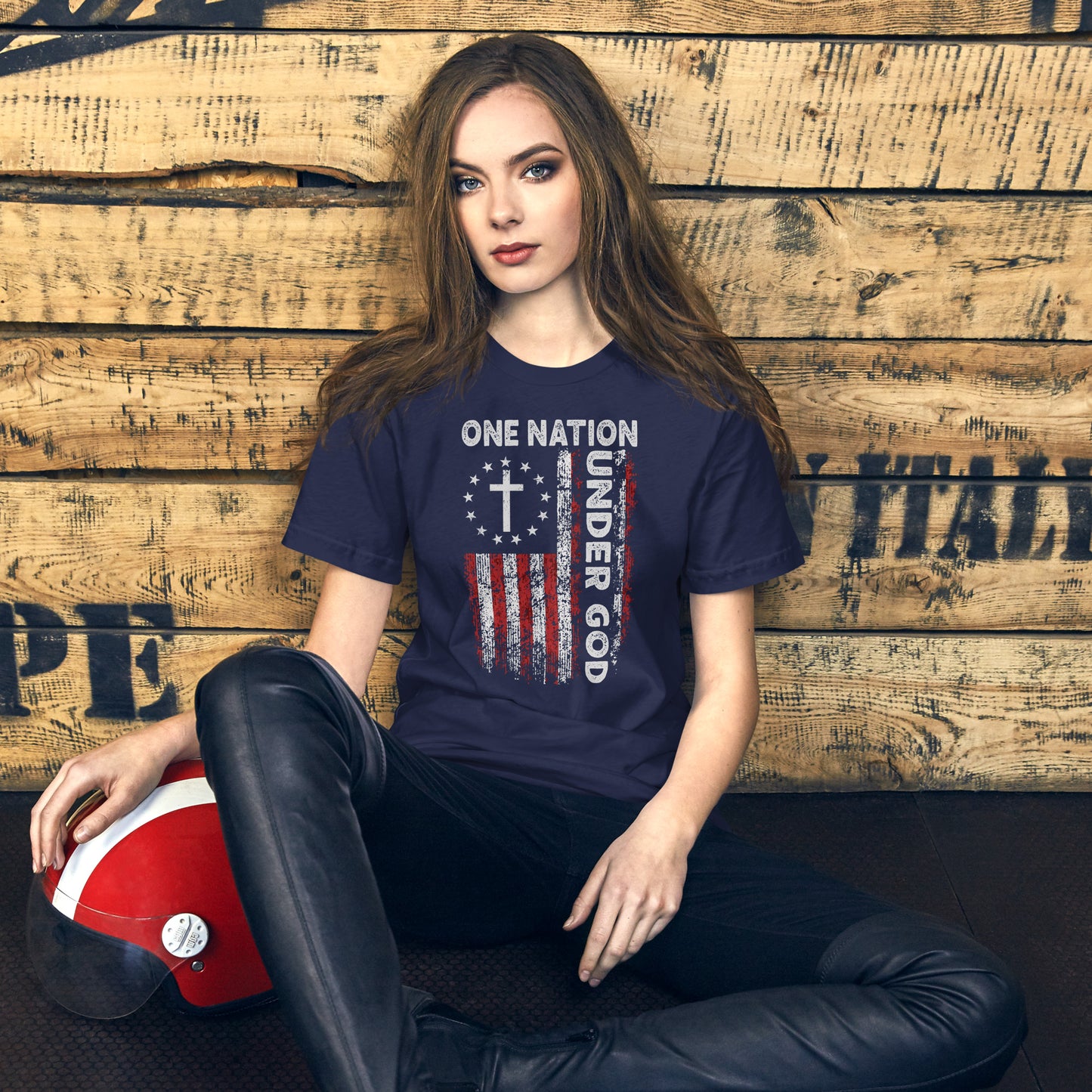 One Nation Under God T-Shirt (God and Country) - Color: Black Heather