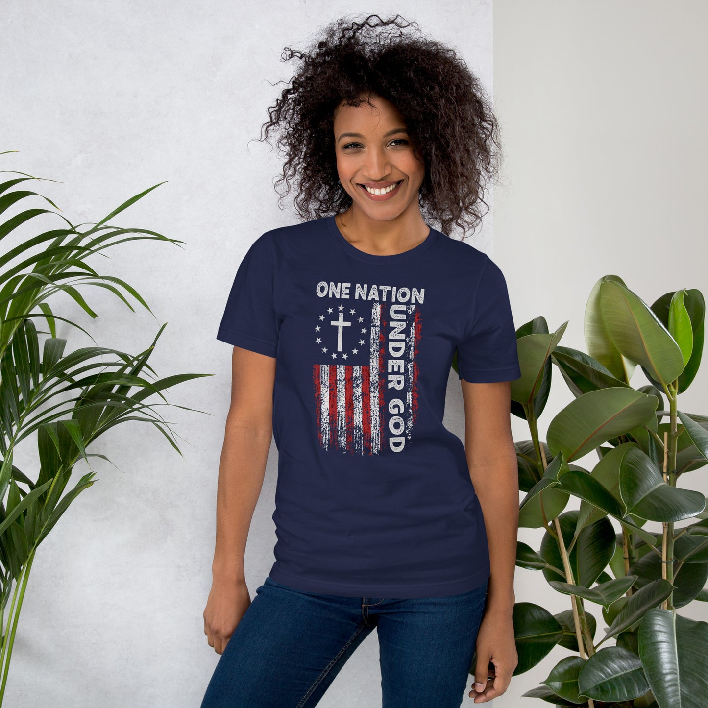 One Nation Under God T-Shirt (God and Country) - Color: Black Heather