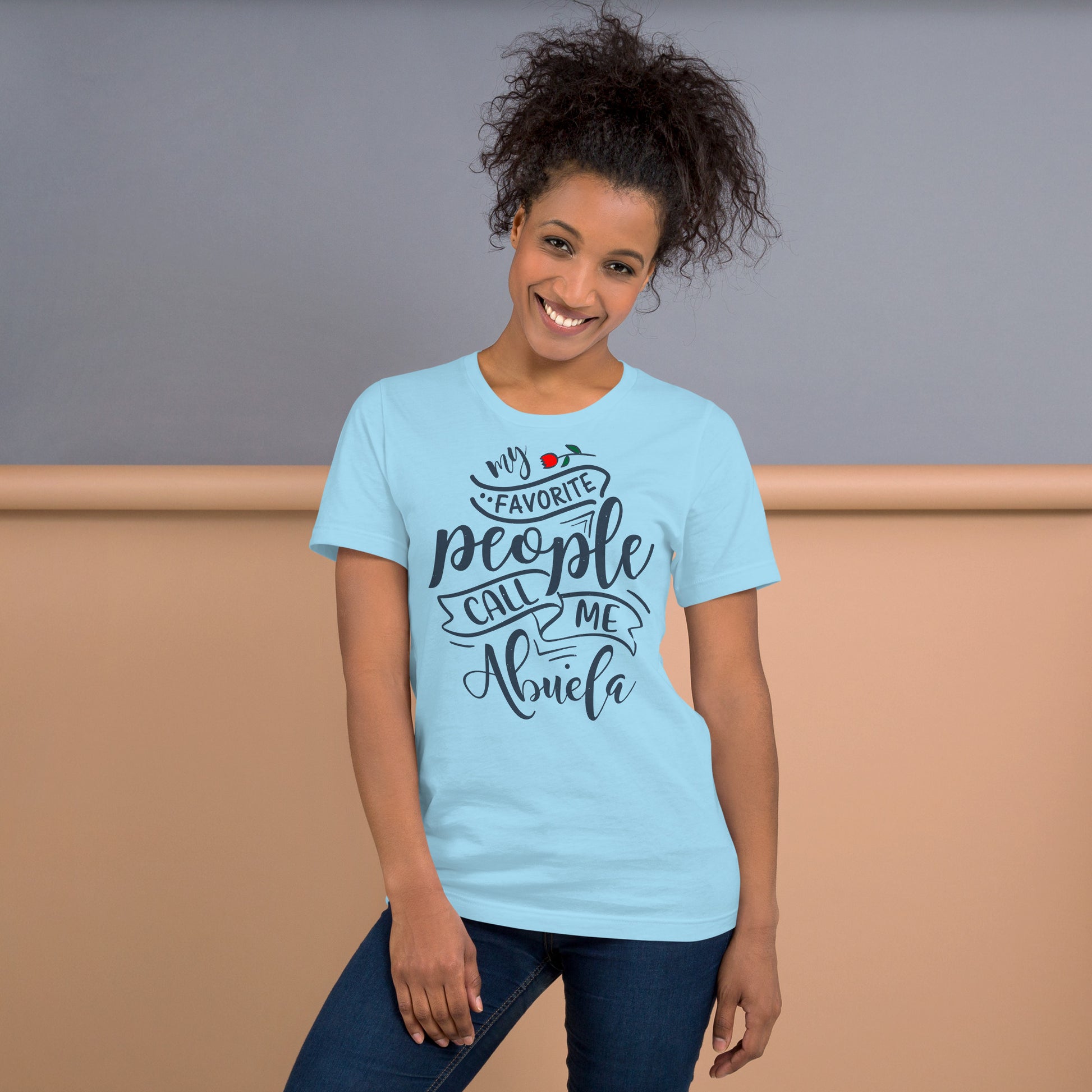 My Favorite People Call Me Abuela T-Shirt Color: Ocean Blue
