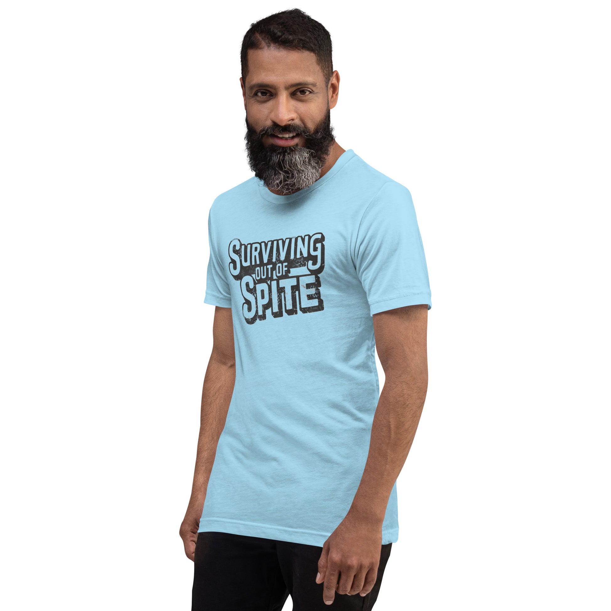 Surviving Out Of Spite T-Shirt - Color: Heather Prism Dusty Blue