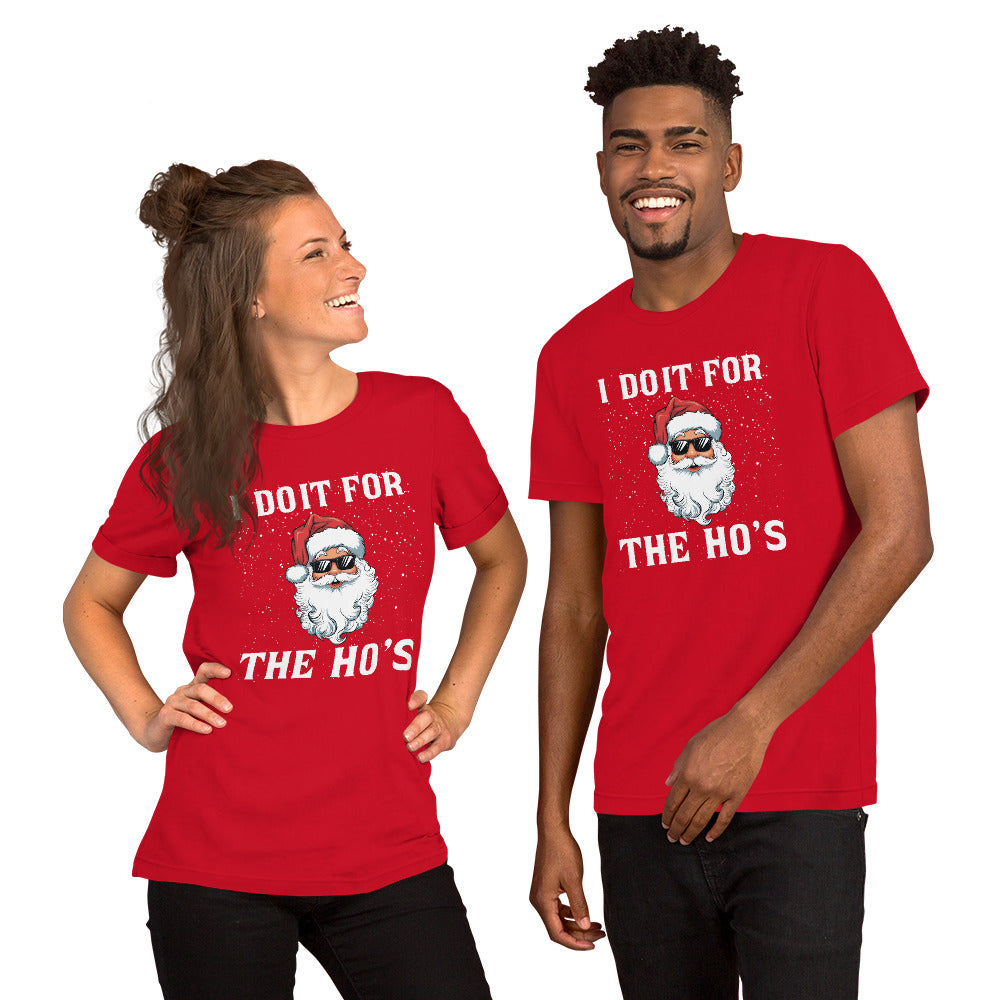I Do It for the Ho's (Christmas - Santa) T-Shirt Color: Red