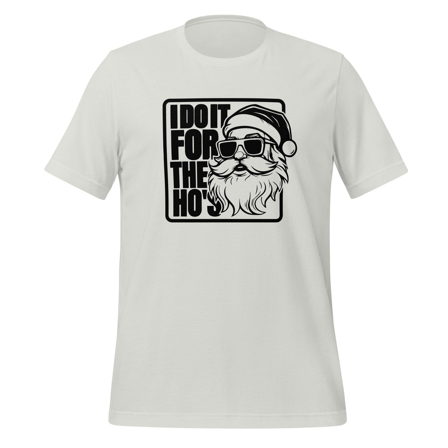 Funny Christmas Tee - Santa says I Do It for the Ho's T-Shirt - Color: Silver